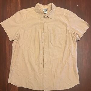 The North Face Men's Casual Tan Button Down Shirt XL Triangle Design